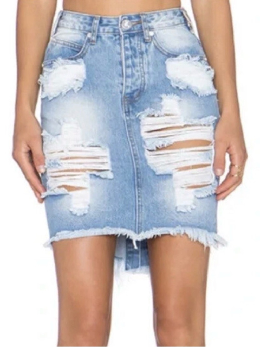 One Teaspoon 2020 MIGH WAIST/ LONG RISE SUPER FITTED MID LEIGTH Sz 29 frayed